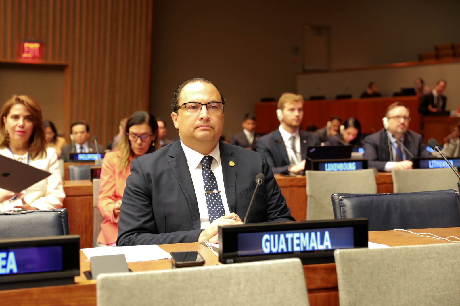 Canciller Mario Búcaro envió un mensaje a favor del desarme nuclear. / Foto: Kevin Morales.