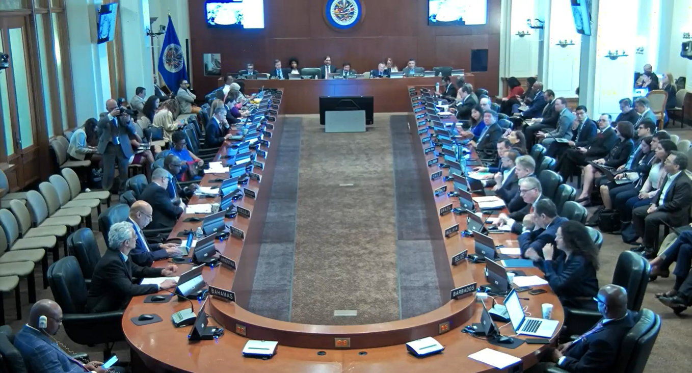 Guatemala presente en la sesión extraordinaria de la OEA. /Foto: Transmisión OEA