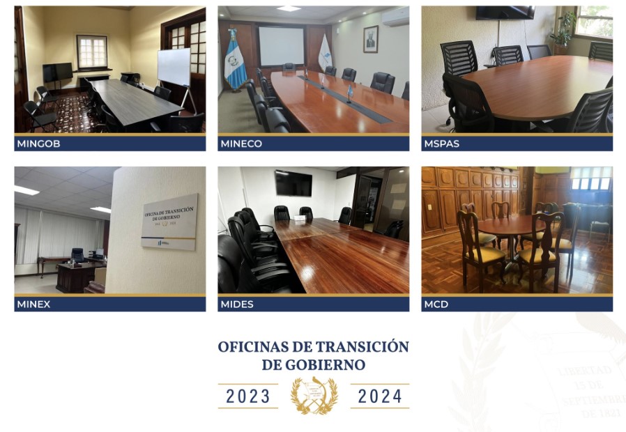 Oficinas de proceso de transición en ministerios y secretarías. / Foto: Gobierno de Guatemala.