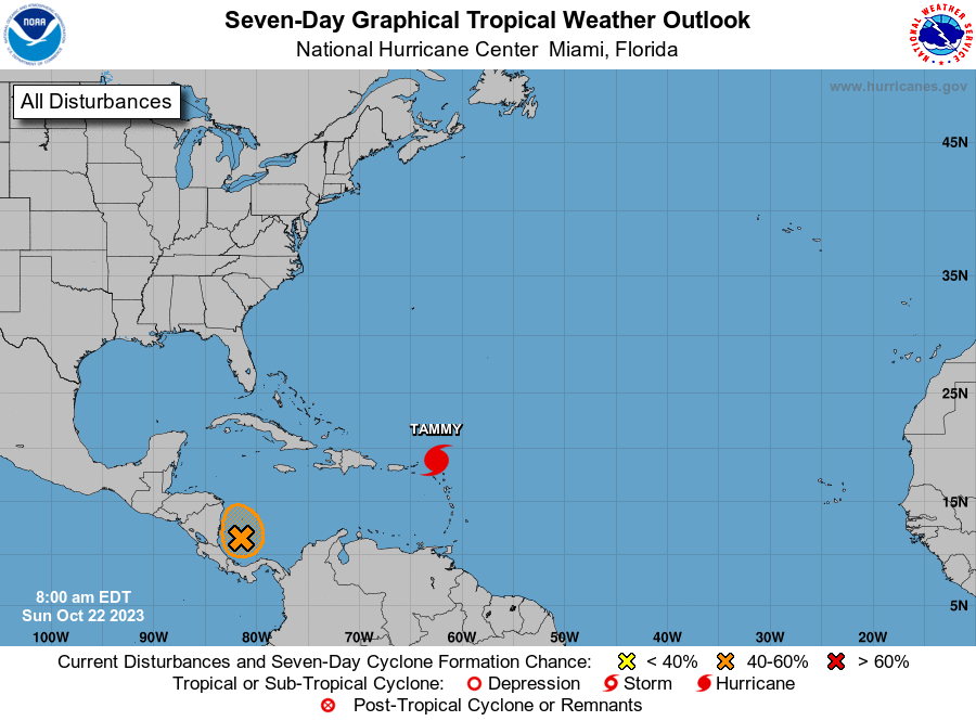 Se forma la depresión 21 del Atlántico muy cerca de la costa sur de Nicaragua