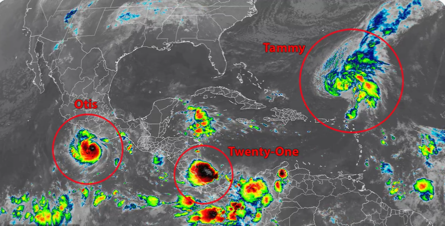 Tammy se fortalece en el Atlántico y avanza hacia Estados Unidos. / Foto: NOAA.