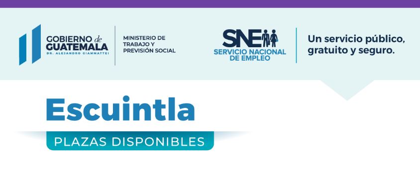 Oportunidad laboral para ciudadanos de Escuintla