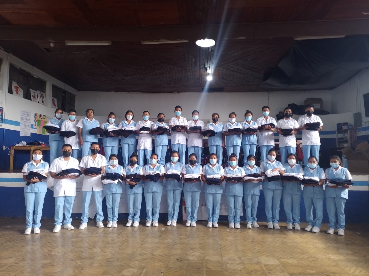 Estudiantes del curso de auxiliares de enfermería en el departamento de Huehuetenango. /Foto: MSPAS