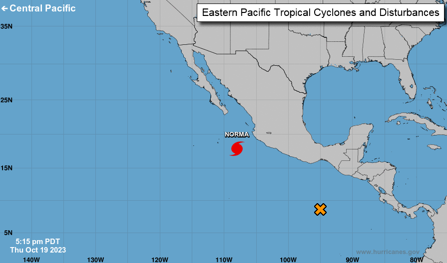Norma avanza en el Pacífico. / Foto: NOAA.