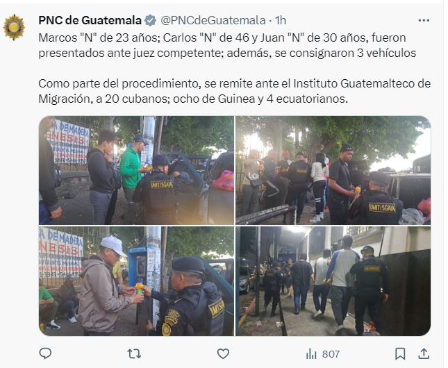 Los 32 indocumentados fueron enviados a migración.