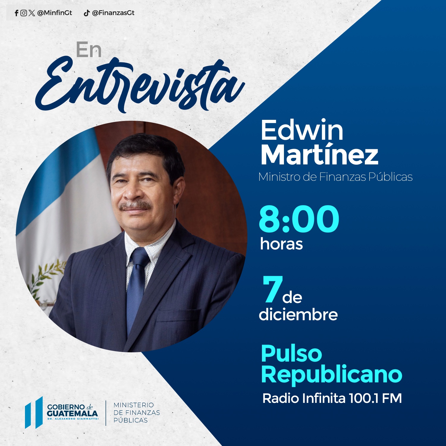 Ministro de Finanzas, Edwin Martínez