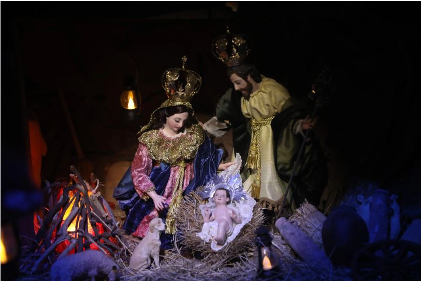 Nacimiento guatemalteco en la ciudad colonial.