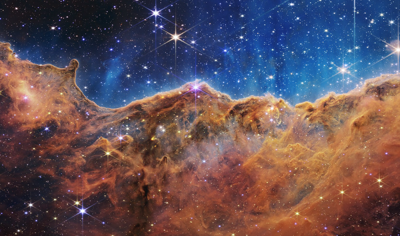 Nebulosa Carina, una de las imágenes en los sellos postales estadounidenses. / Foto: Telescopio James Webb.