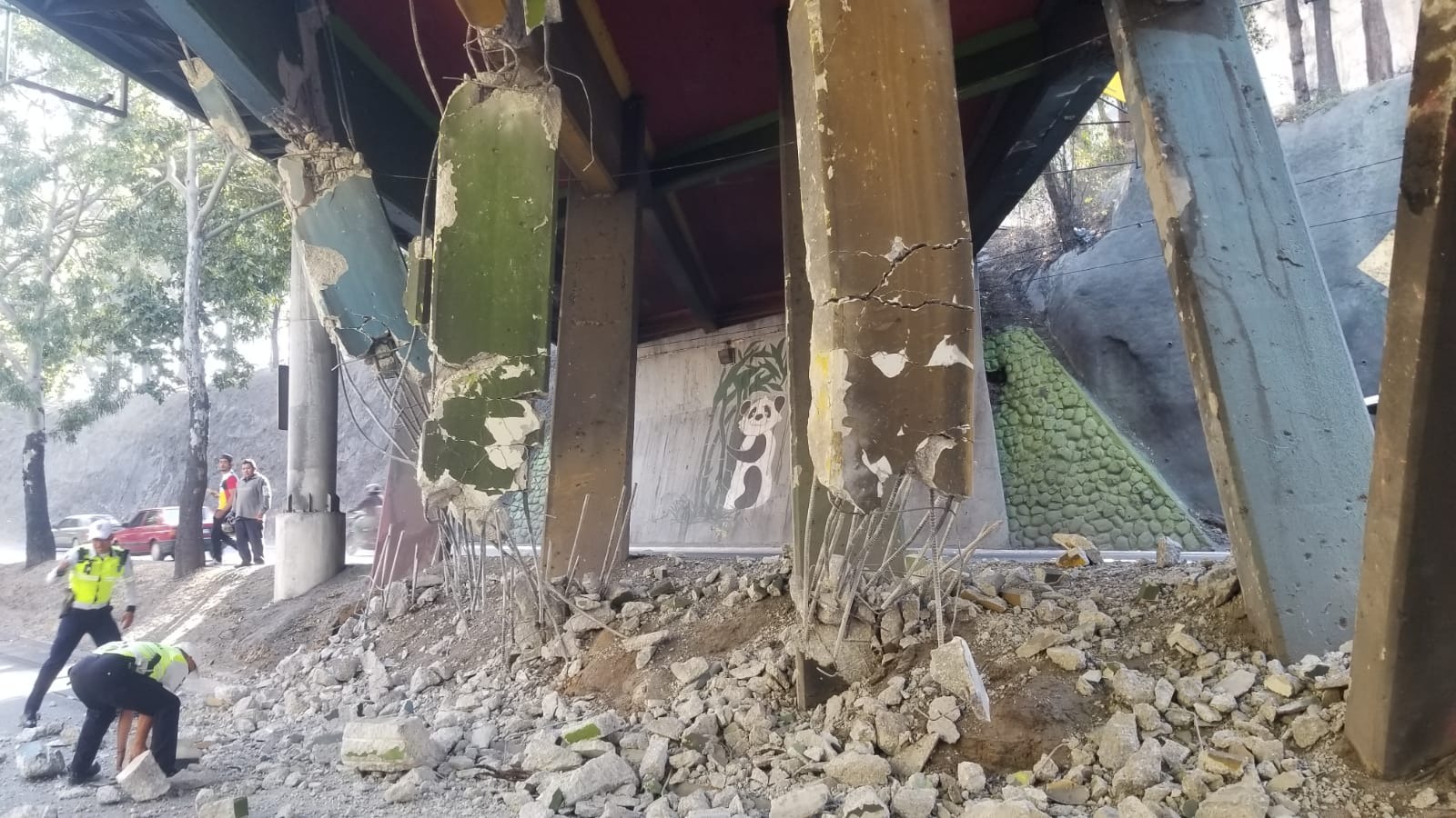 Daños en puente Lo de Bran. / Foto: Municipalidad de Guatemala
