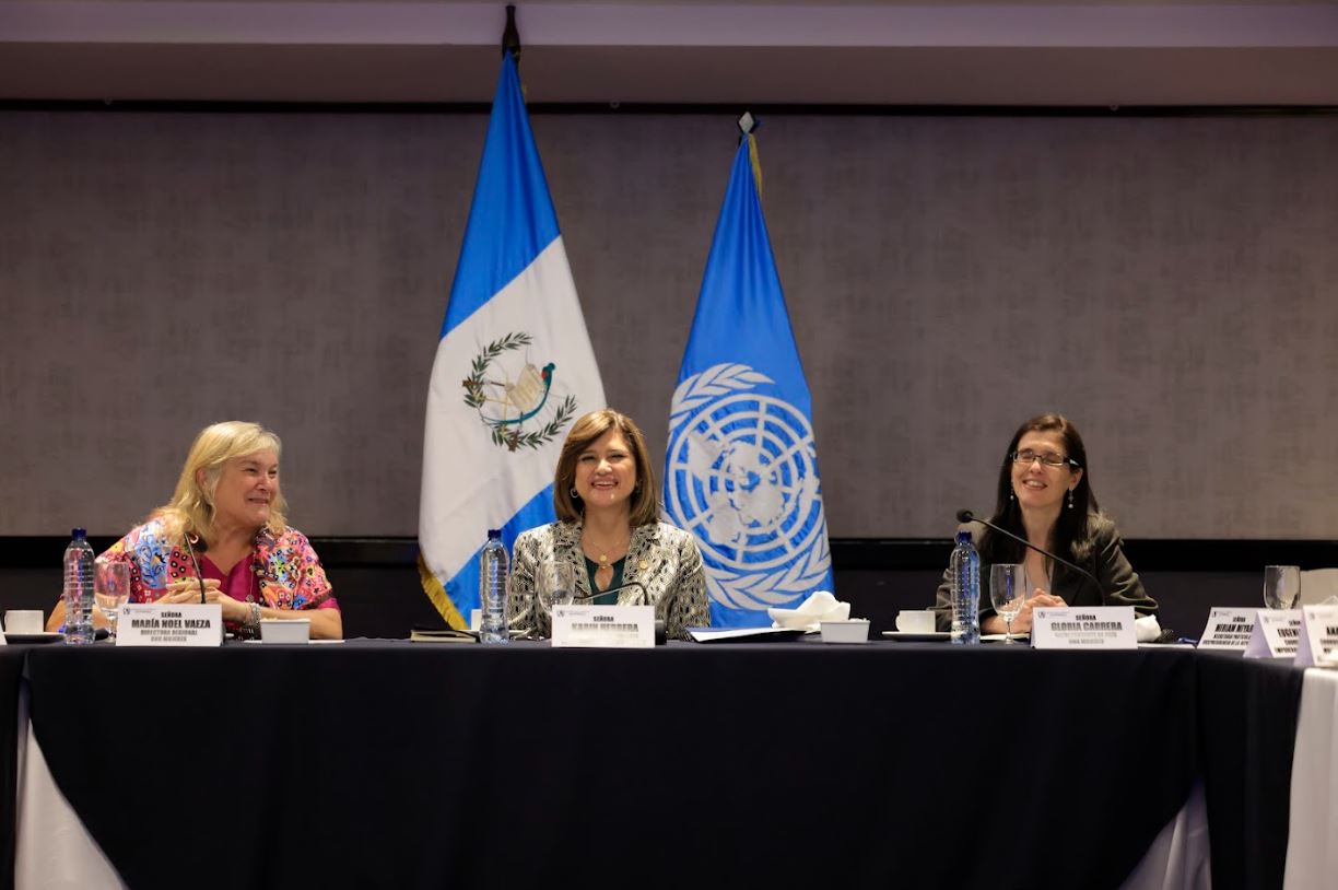 Presidenta en funciones en reunión con funcionarias y ONU Mujeres, / Foto: Gilber García.