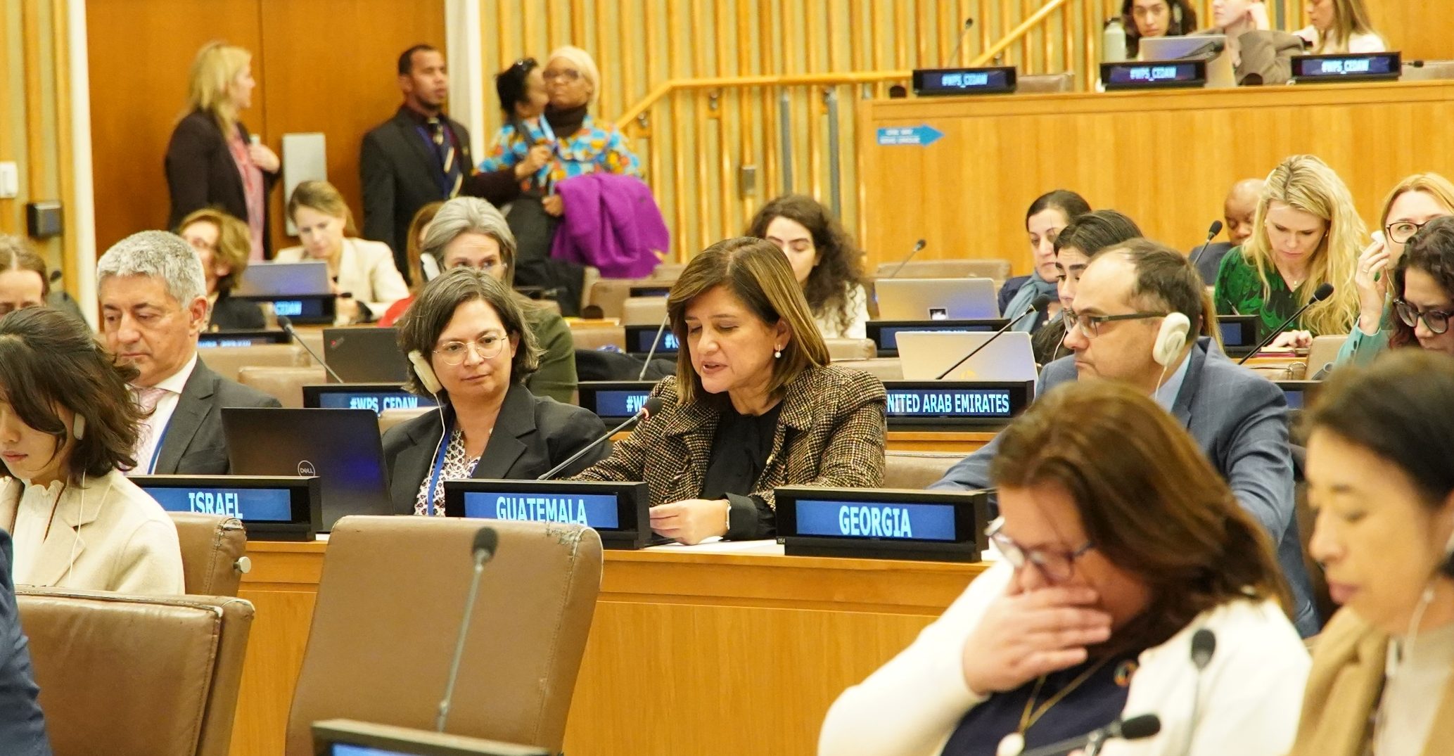 Karin Herrera n la reunión del Consejo de Seguridad sobre Mujeres, Paz y Seguridad. /Foto: Vicepresidencia de la República