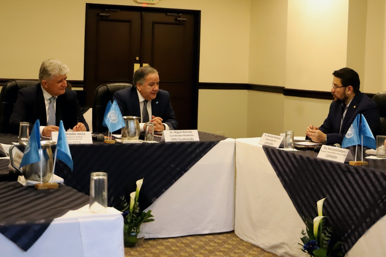 Autoridades de la ONU y Copadeh dialogan sobre la protección de derechos humanos. /Foto: Copadeh