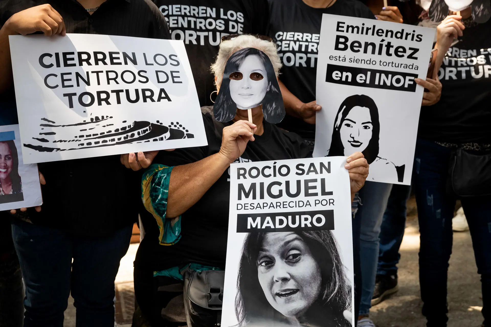 Protesta en favor de activista venezolana Rocío San Miguel. / Foto: Hola News.