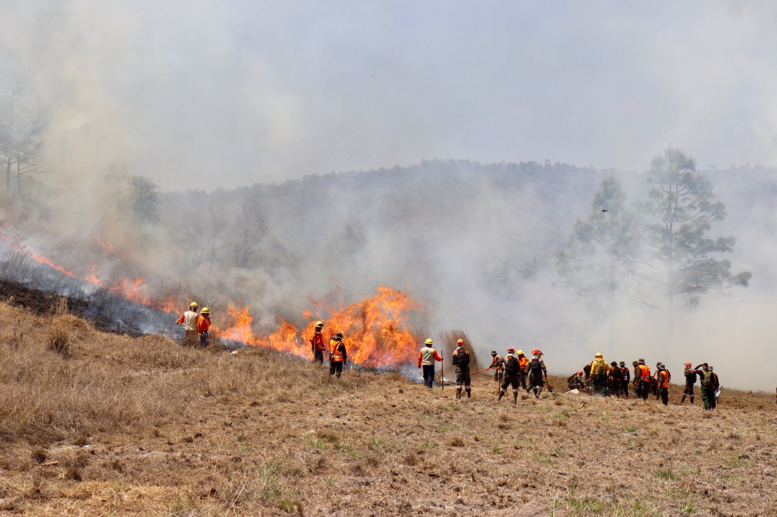 Primer ejercicio nacional de supresión de incendios forestales en Huehuetenango