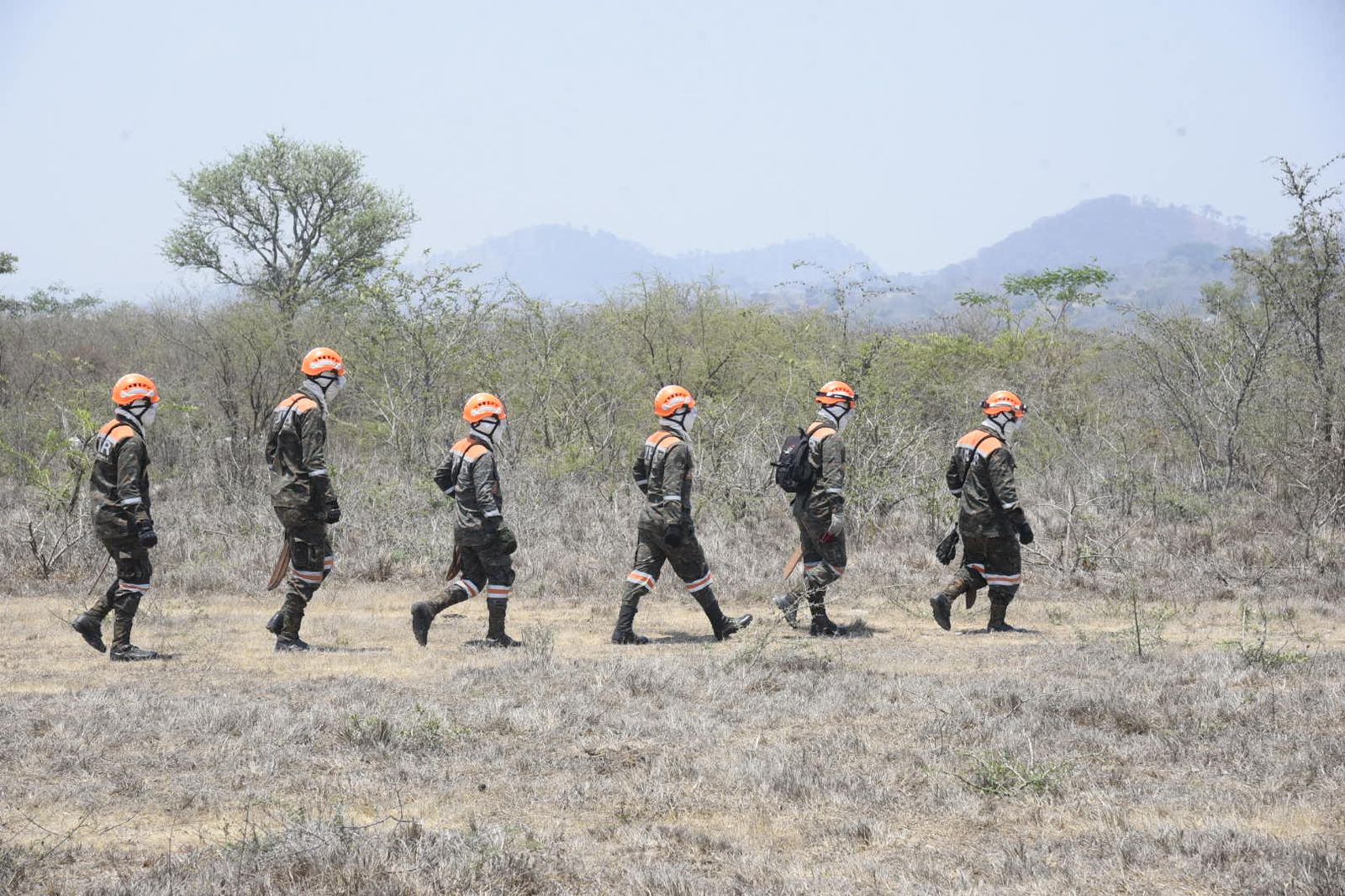 Desarrollan ejercicio de supresión de incendios forestales en Jalapa