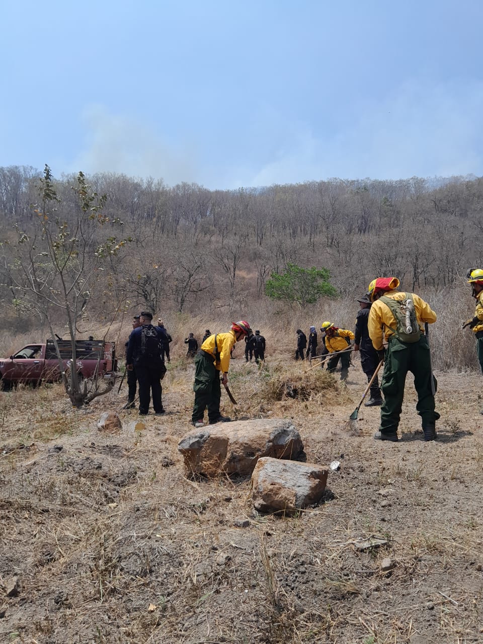 Instituciones siguen con el combate de incendios forestales