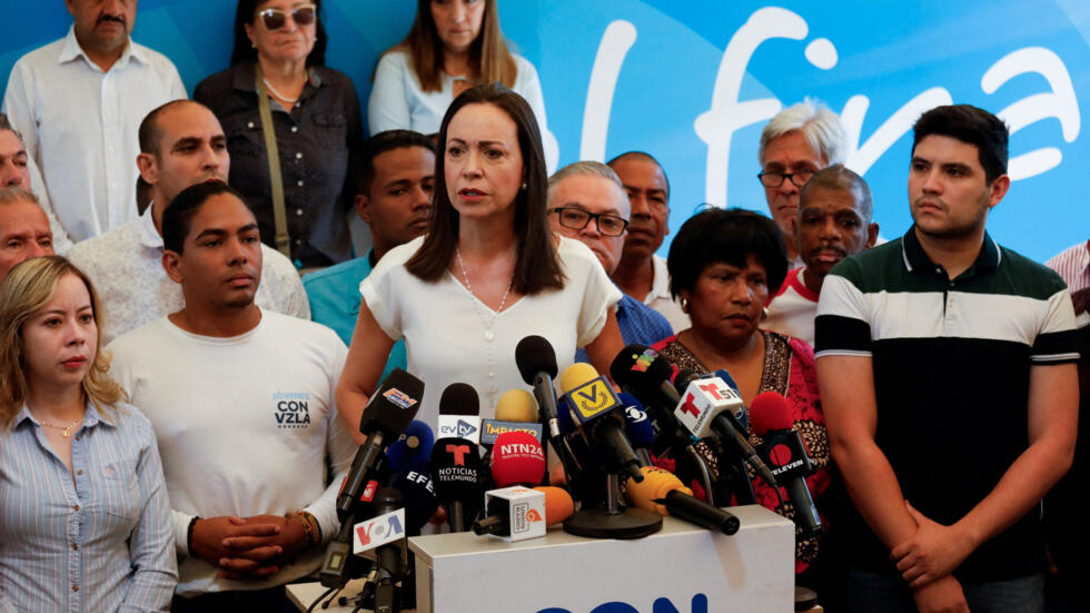 Líder opositora venezolana Corina Machado. / Foto: France 24.