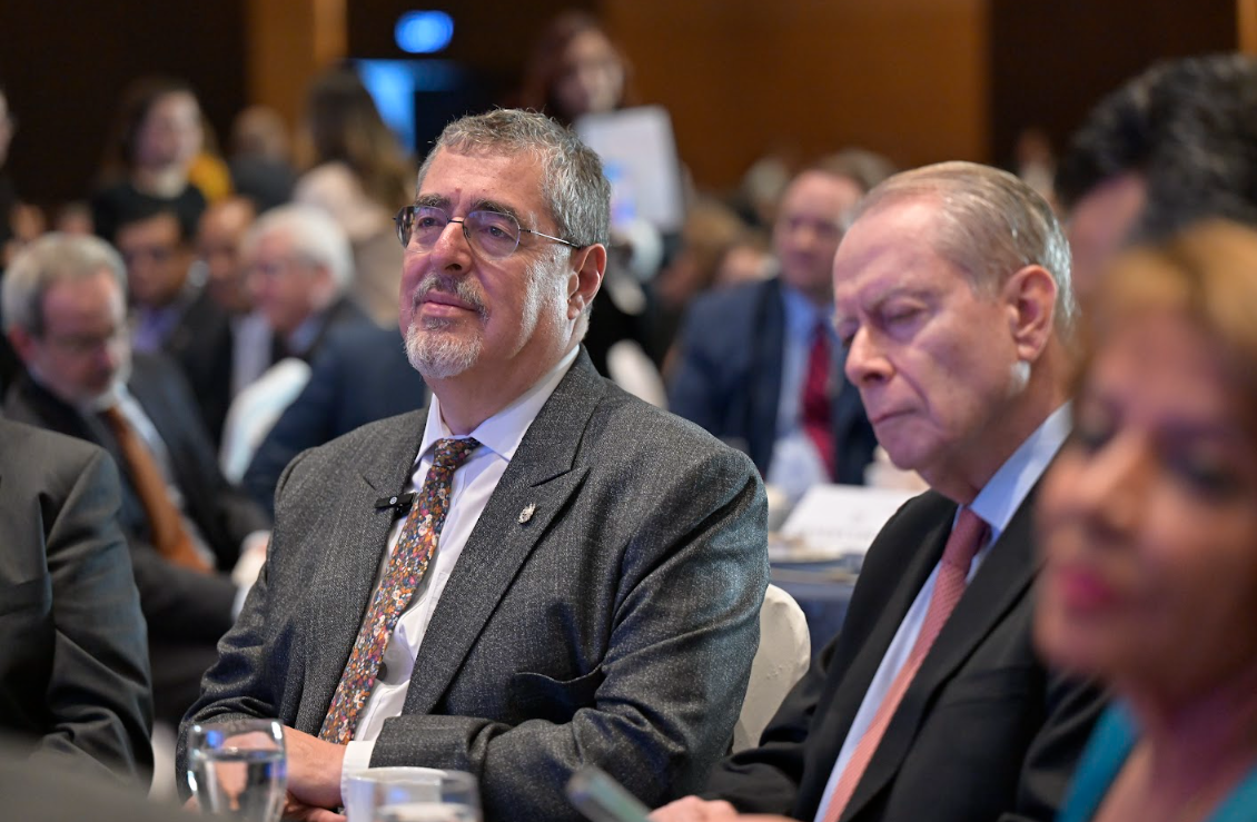 Presidente Bernardo Arévalo en evento Estado de la Nación. / Foto: Álvaro Interiano.