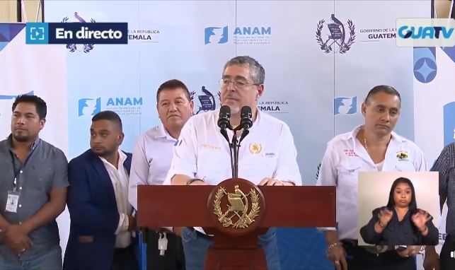 Conferencia de prensa en Huehuetenango.