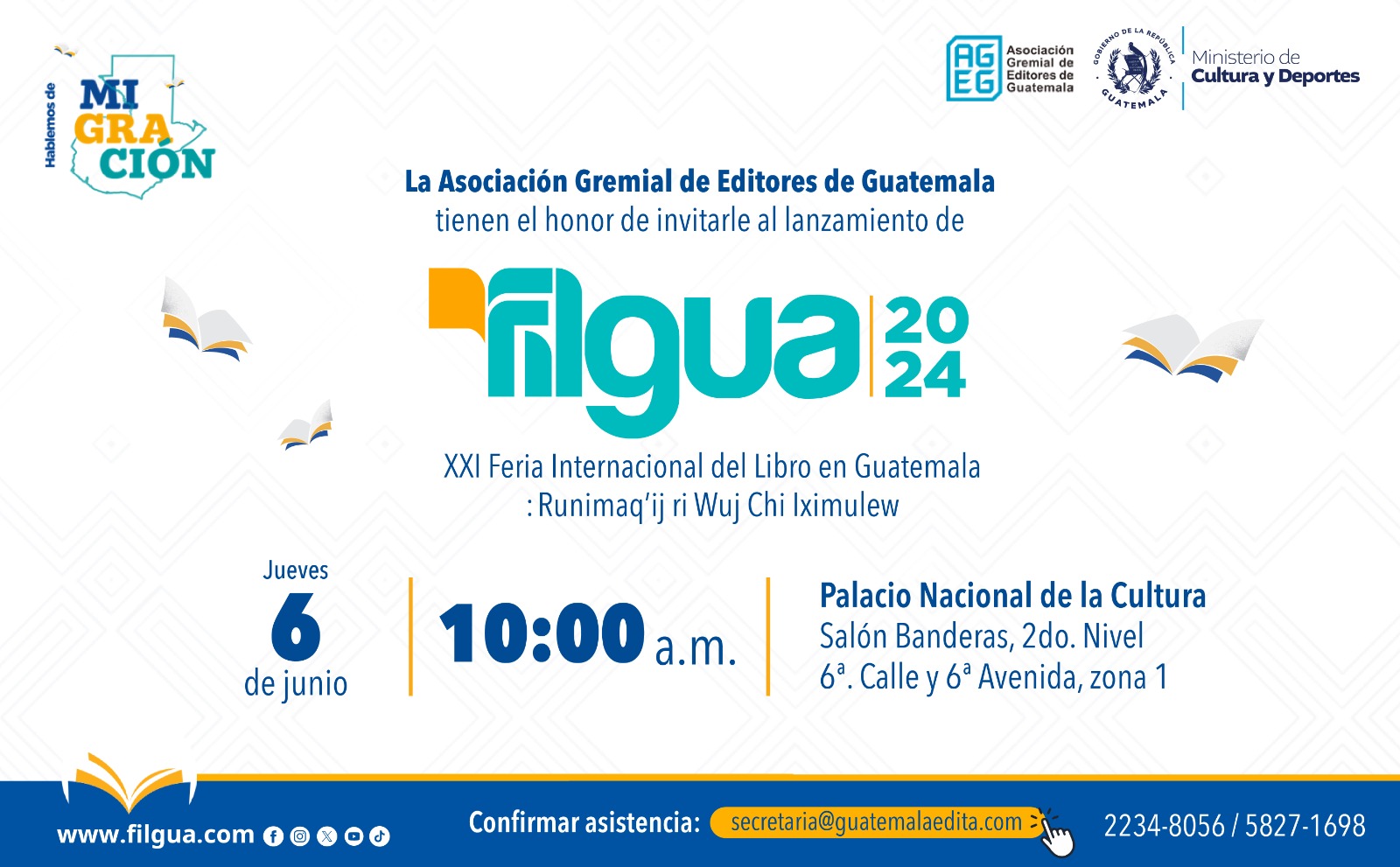 Lanzamiento de Filgua 2024 será el jueves 6 de junio en el Palacio Nacional de la Cultura