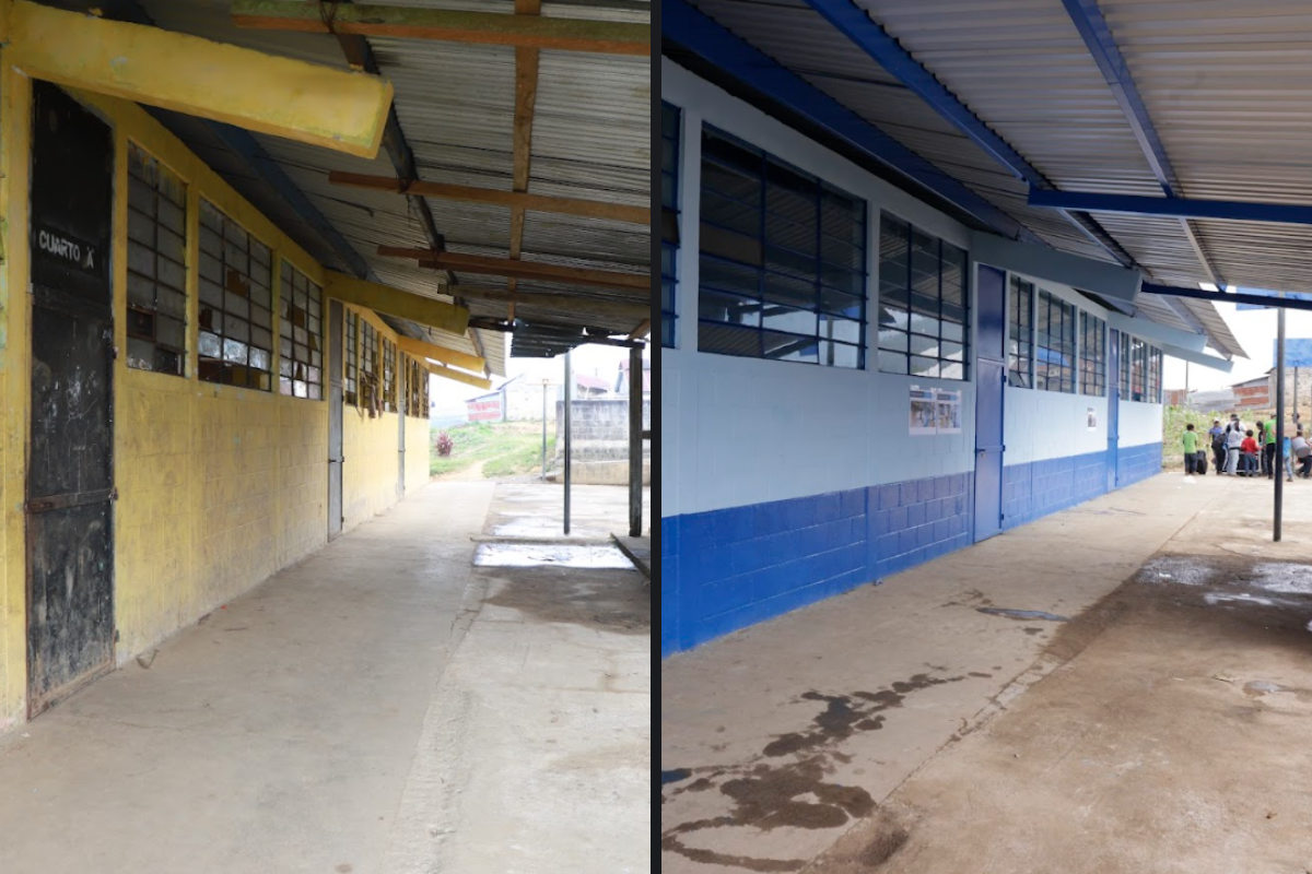 Antes y después: Las imágenes que muestran el cambio en las escuelas remozadas por el gobierno de Bernardo Arévalo