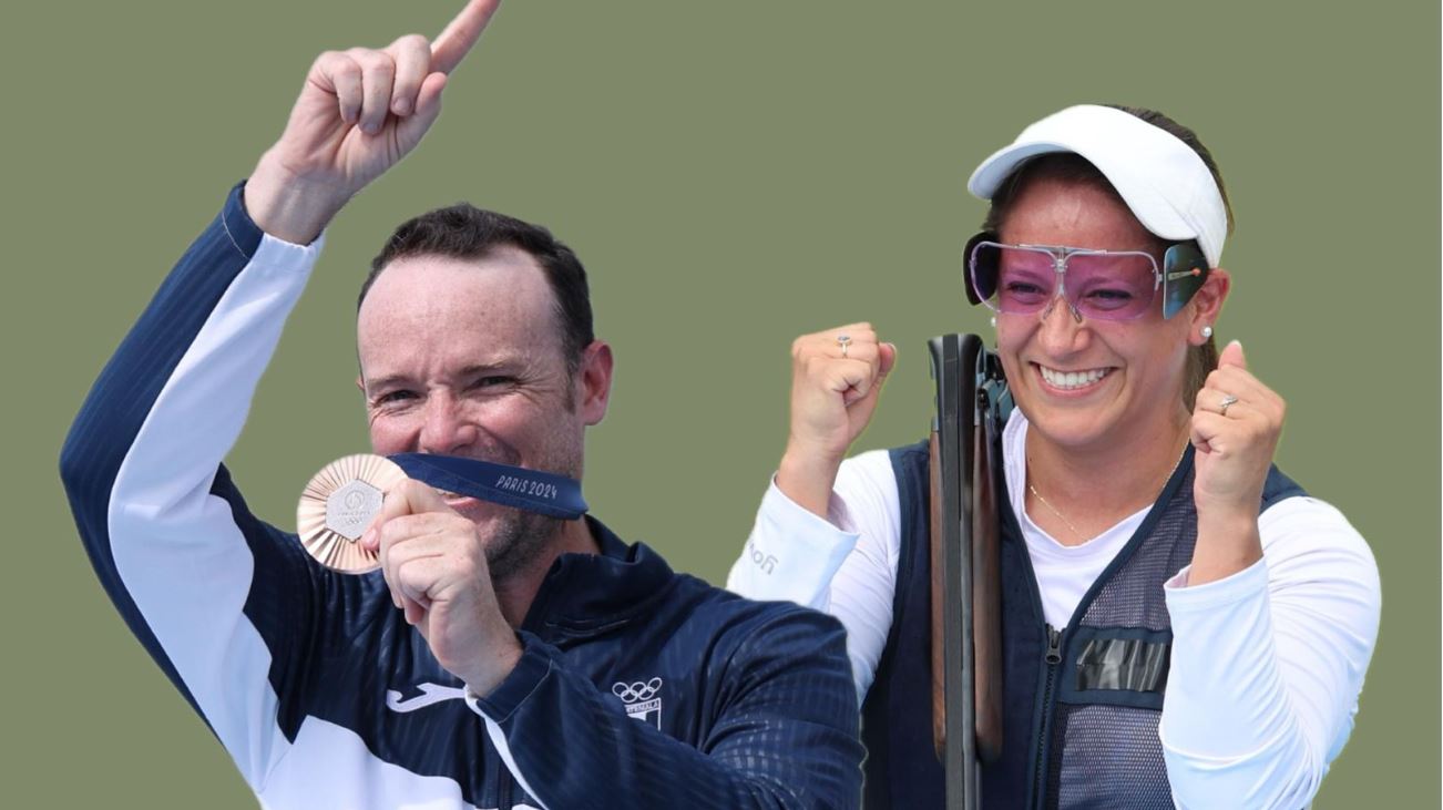 Adriana Ruano y Jean Pierre Brol, campeones olímpicos guatemaltecos, agradecen apoyo del Presidente al deporte. / Foto: EFE. Arte: AGN.