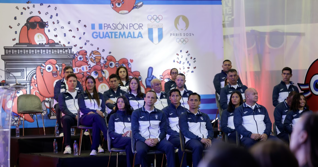 Delegación guatemalteca que participará en los Juegos Olímpicos de París 2024. // Foto: Byron de la Cruz y Dickéns Zamora.