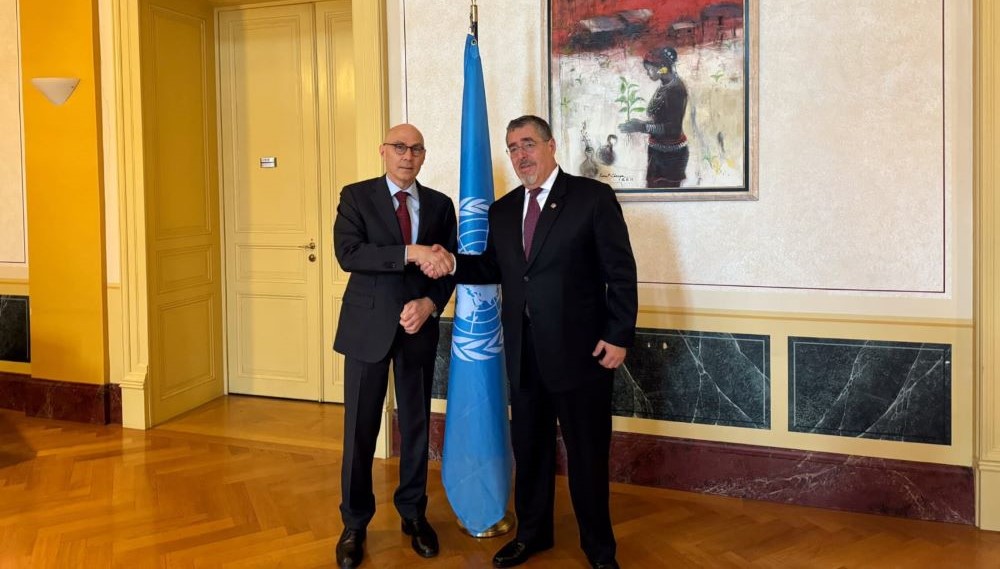El presidente Bernardo Arévalo, durante su visita a la Oficina del Alto Comisionado de la ONU para los Derechos Humanos, en Ginebra, en febrero pasado.