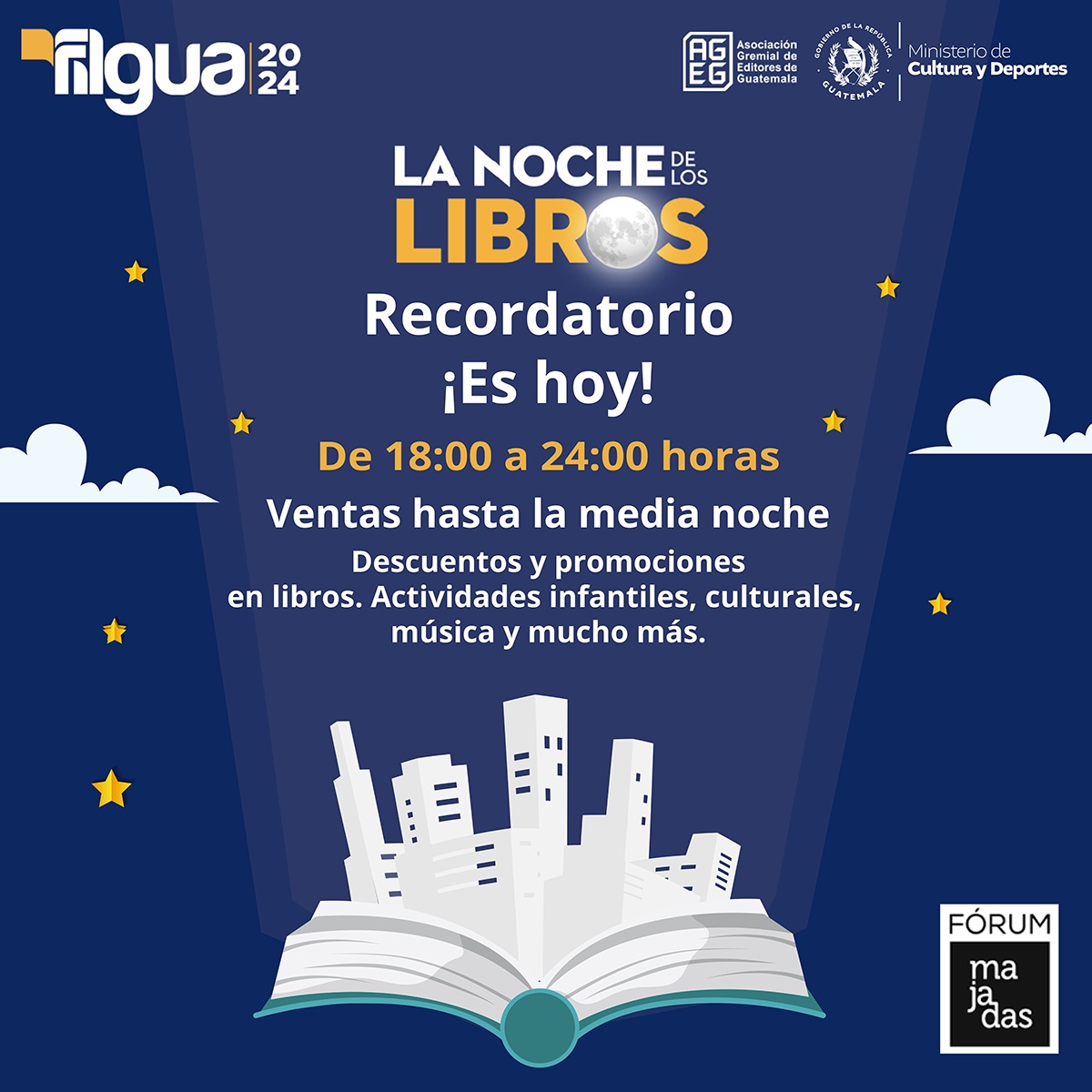 La noche de los libros- Filgua- La noche más esperada.