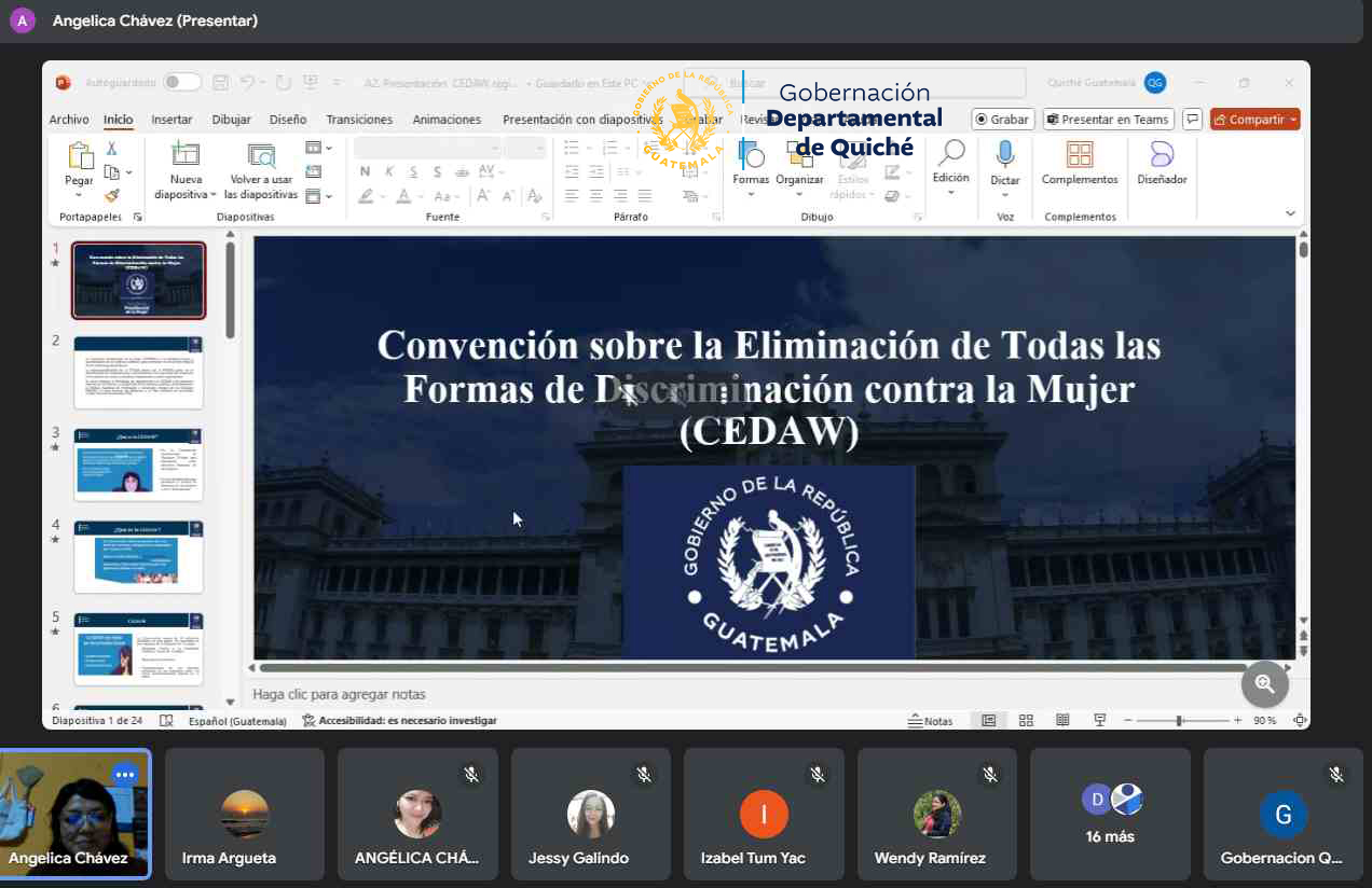 Seguimiento de objetivos de la Comisión Departamental de la Mujer de Huehuetenango y Quiché