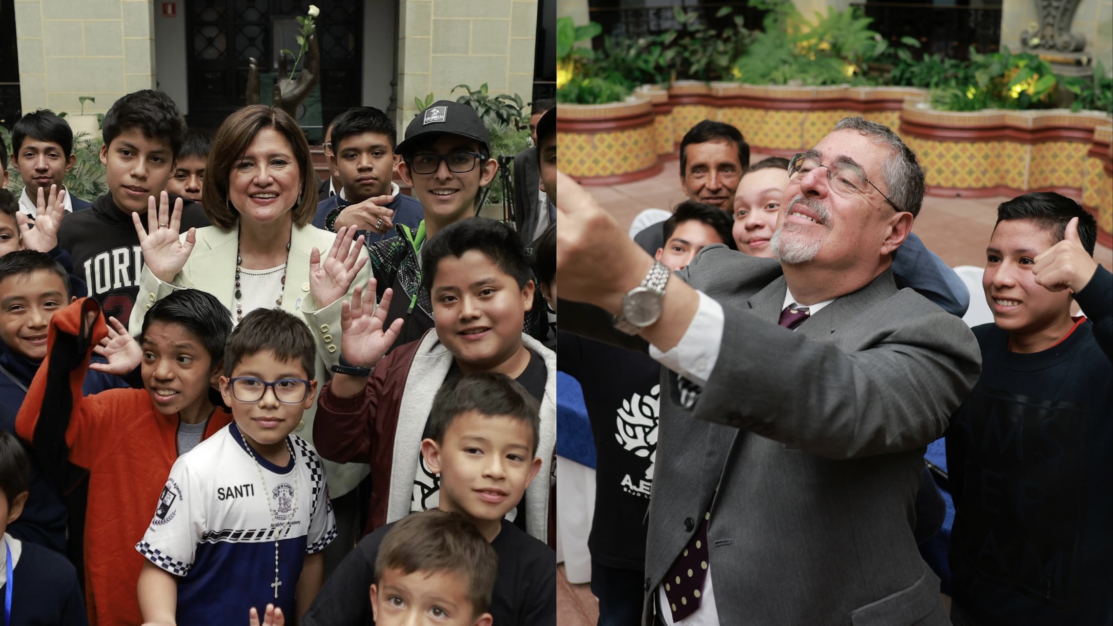 Binomio presidencial saluda a estudiantes durante torneo de ajedrez