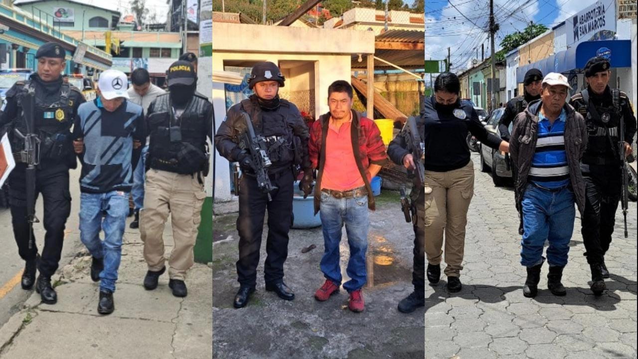 Presuntos integrantes de "Los Orozcos" capturados. / Foto: PNC.
