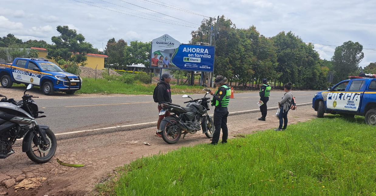 La PNC realiza operativo en Monjas para fortalecer el cumplimiento de normativas viales