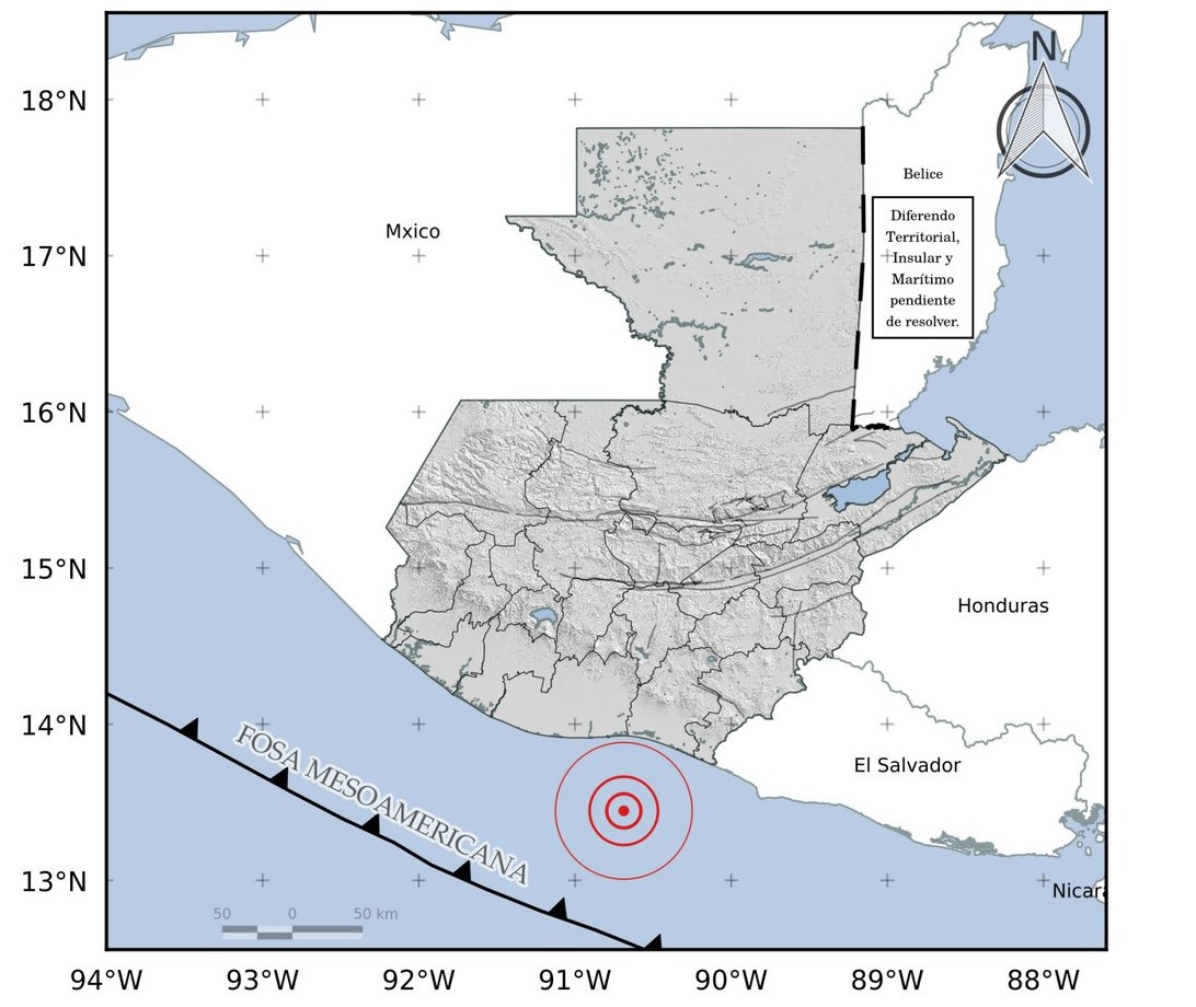 Epicentro en el océano Pacífico