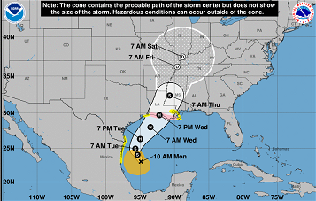 Conred informa sobre formación de tormenta tropical Francine en golfo de México
