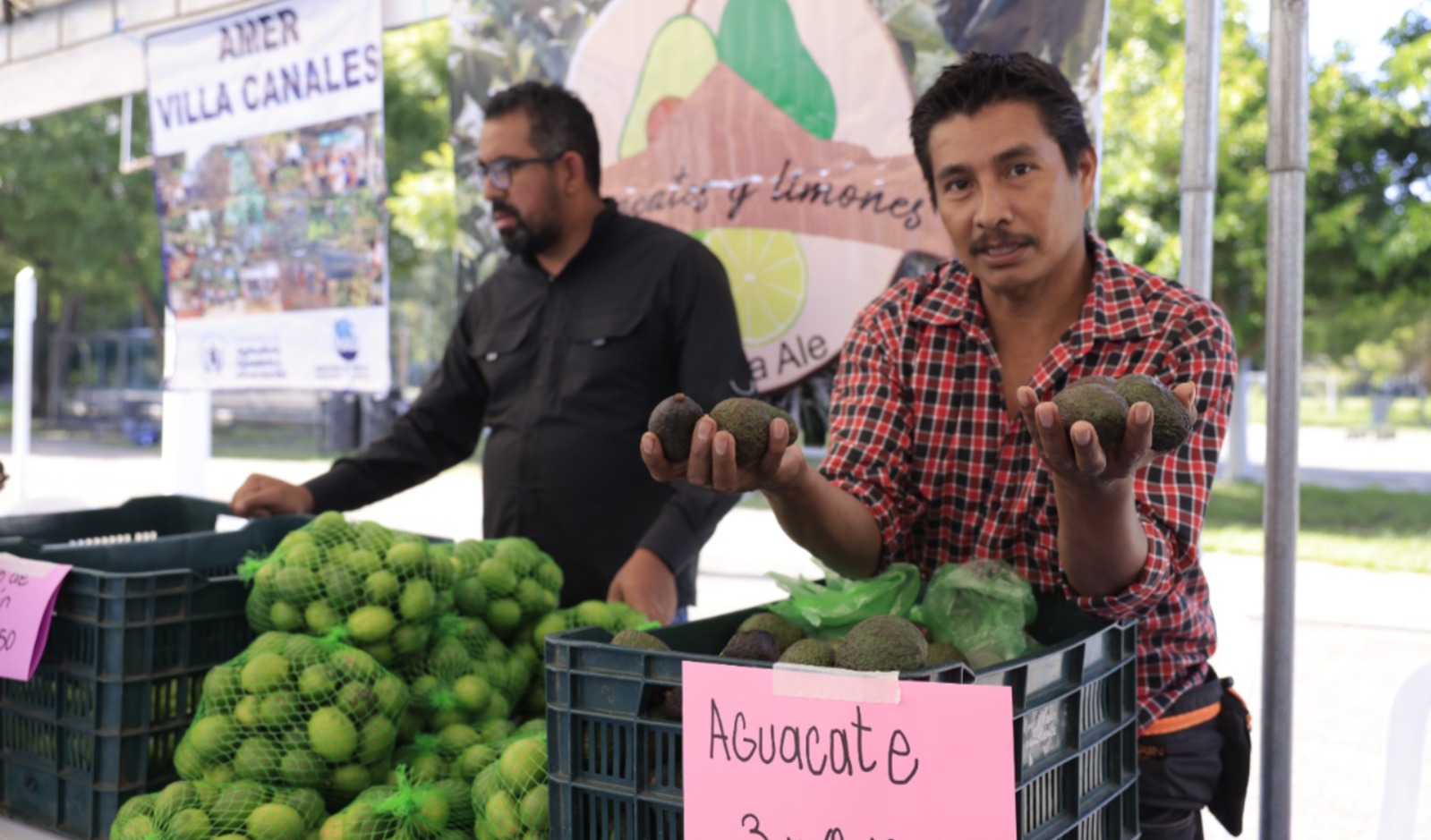 Agricultores ofrecen productos de la mejor calidad en la Feria del Agricultor. /Foto: Gilber García.