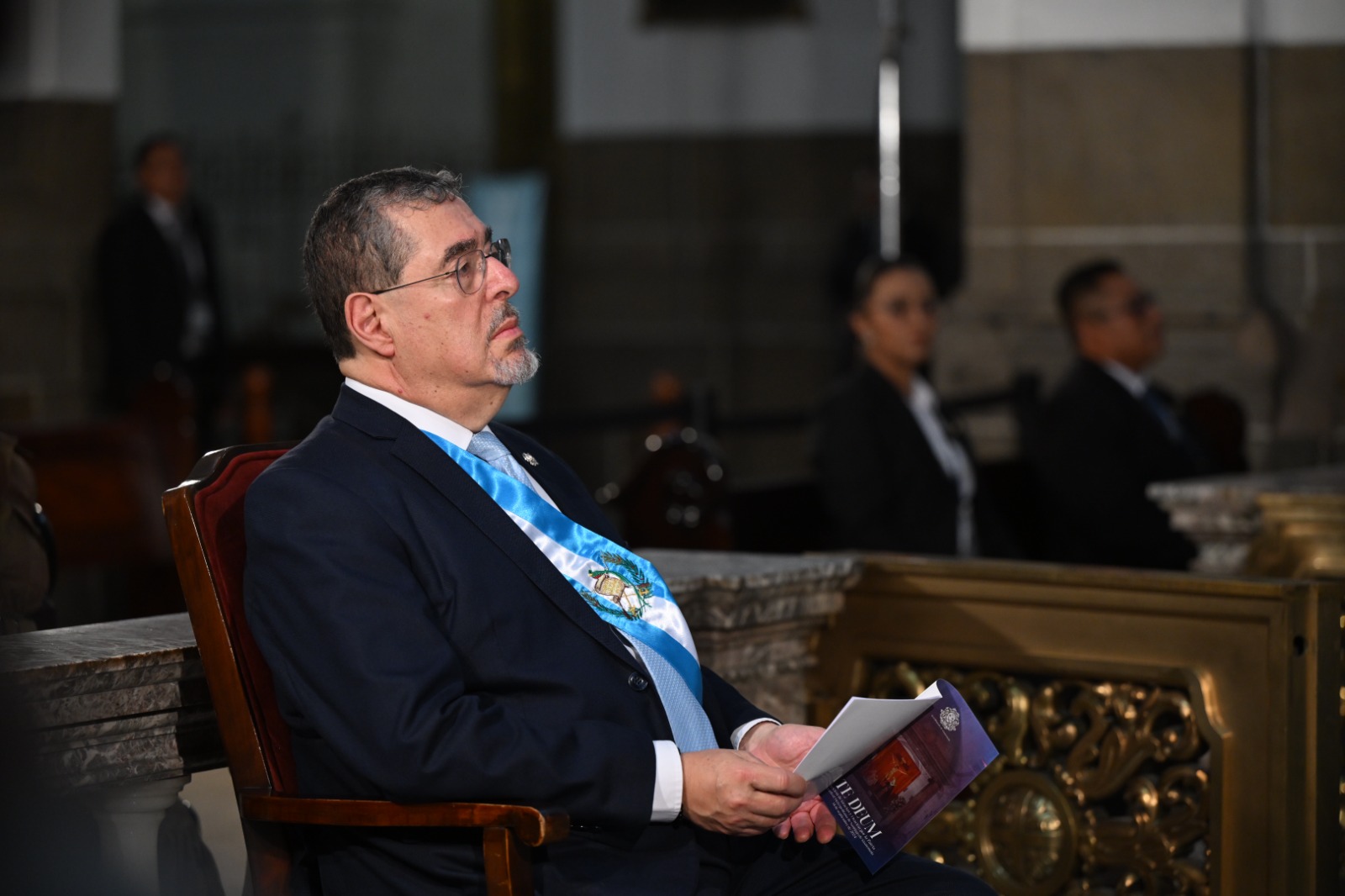 El presidente Arévalo durante el solemne tedeum en Catedral Metropolitana. /Foto: Byron de la Cruz.