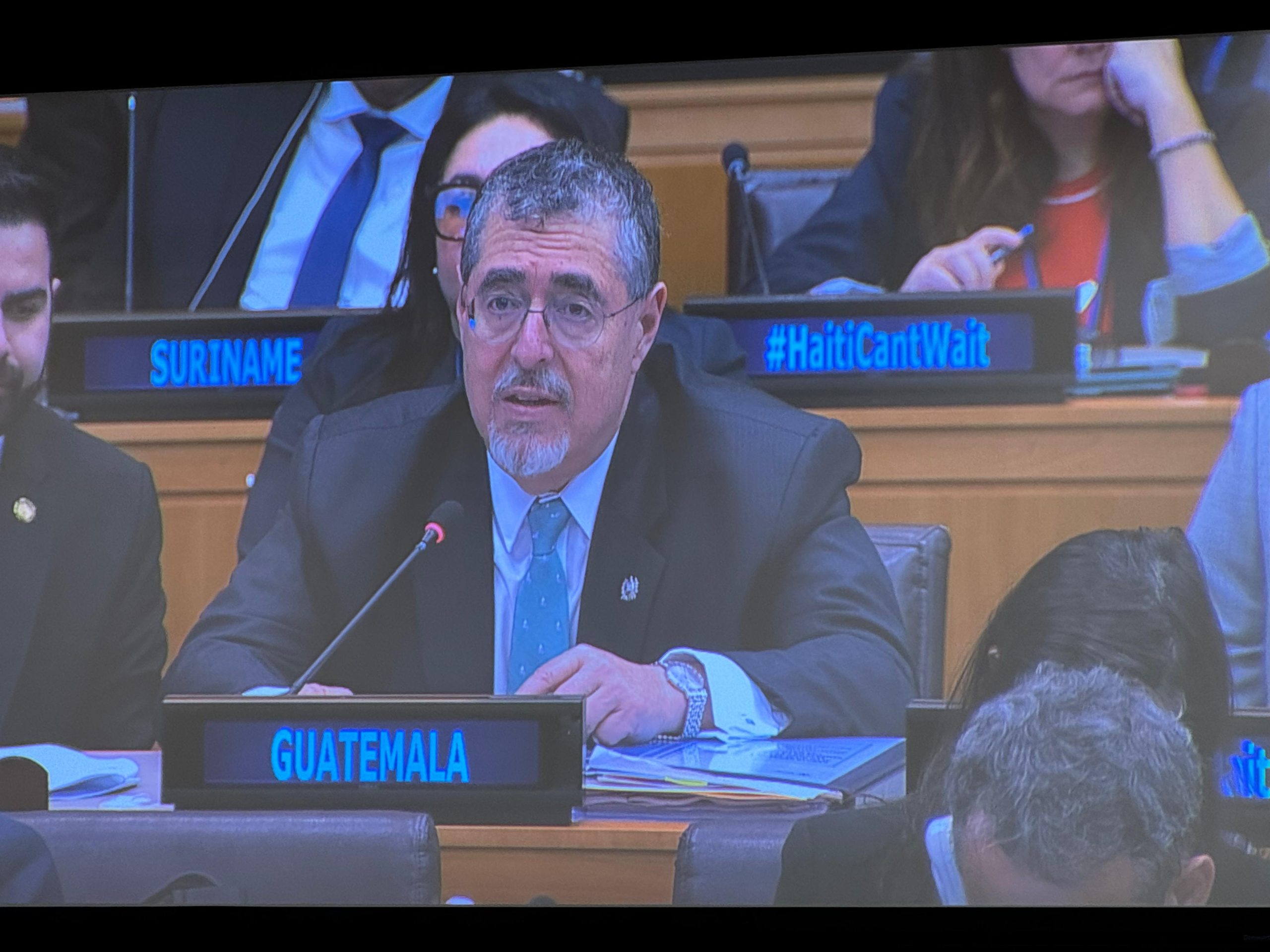 El presidente Arévalo participó en la reunión de alto nivel del Grupo Asesor Especial sobre Haití del ECOSOC. /Foto: Gobierno de Guatemala.