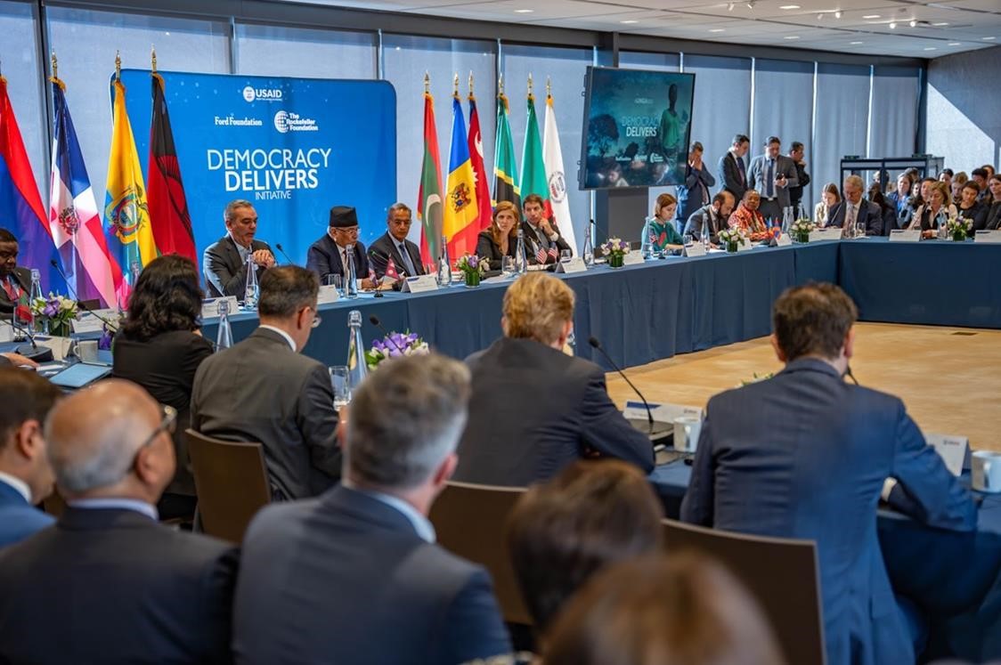 USAID en reunión con países beneficiados y socios de la iniciativa La Democracia Impulsa. / Foto: Embajada de Estados Unidos en Nepal.