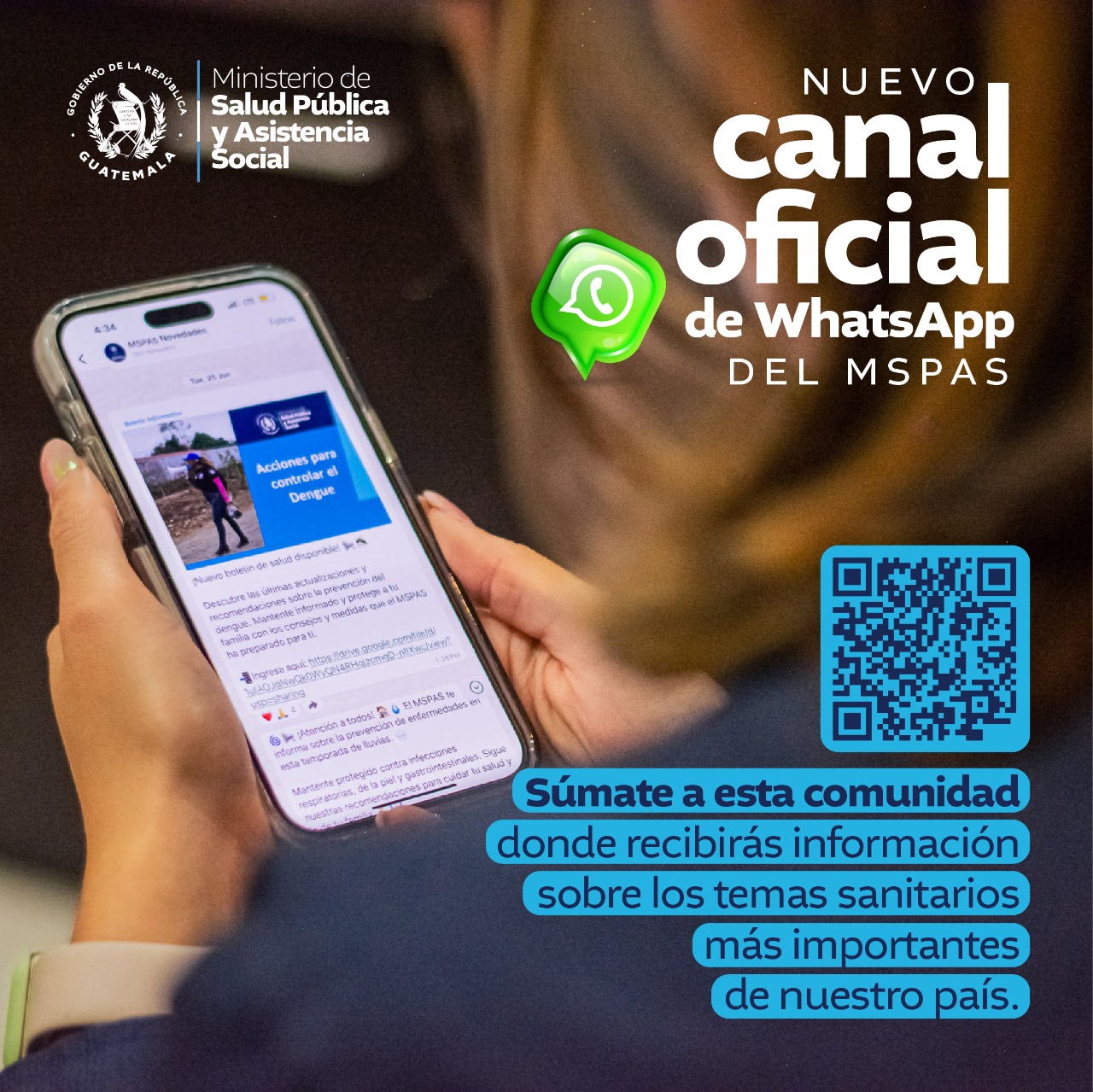 Información constante y de servicio para la población se puede encontrar en el canal de MSPAS. / Foto: cortesía redes sociales