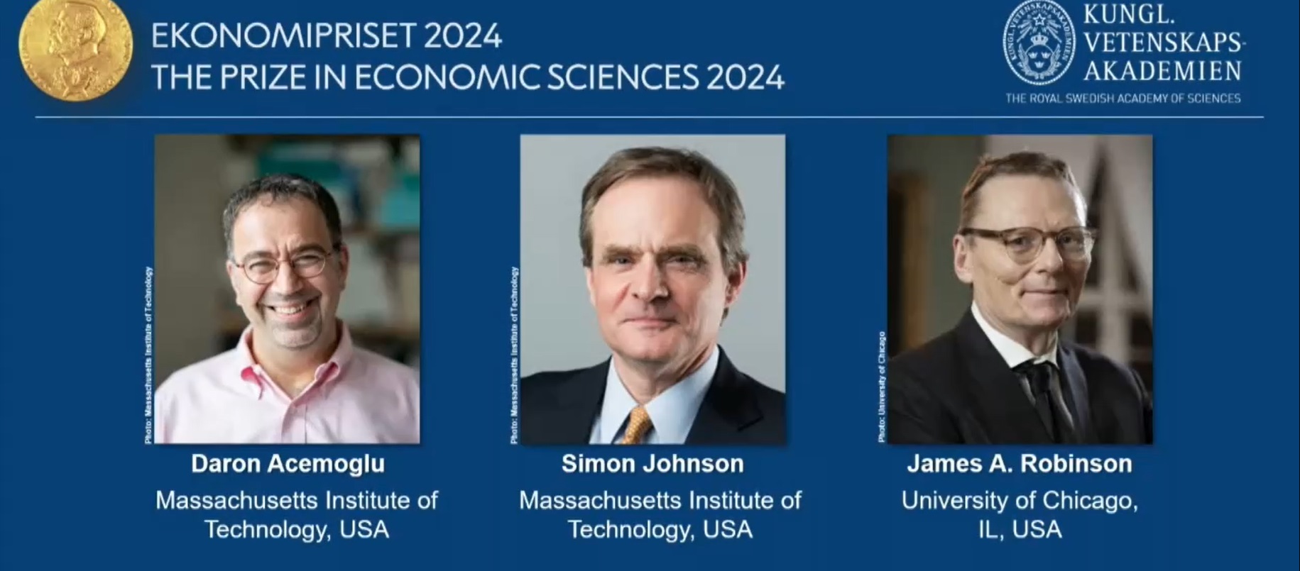 Nobel de Economía por revelar peso de instituciones sociales en la prosperidad de países
