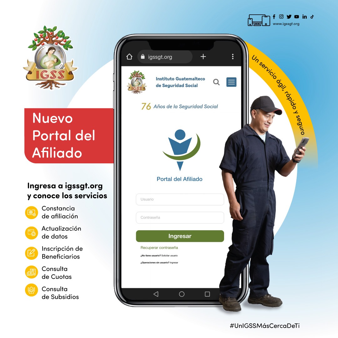 Portal del afiliado del IGSS agiliza procesos virtuales desde casa
