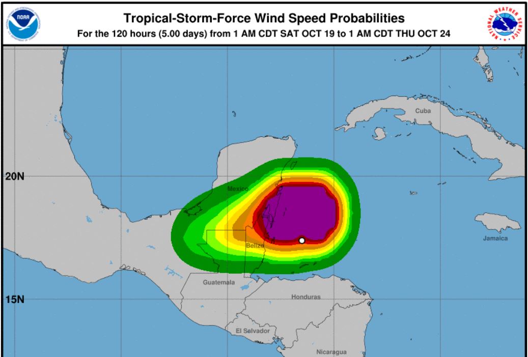 Tormenta Tropical Nadine se fortalece y provocará lluvias en el departamento de Petén