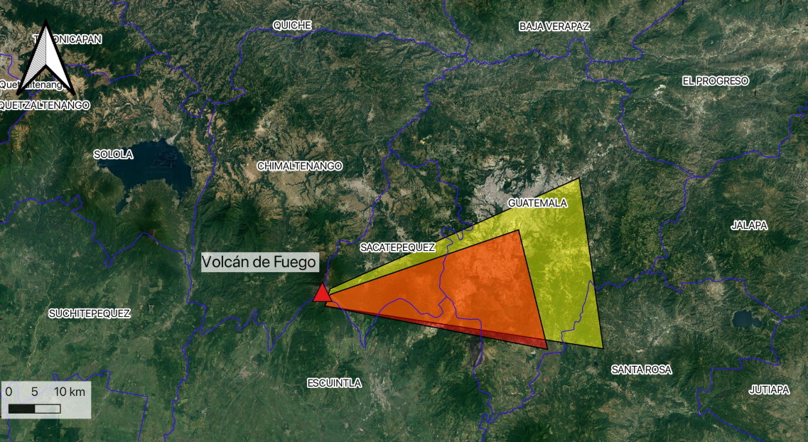 Erupción de volcán de Fuego podría lanzar ceniza sobre ciudad de Guatemala y otros municipios