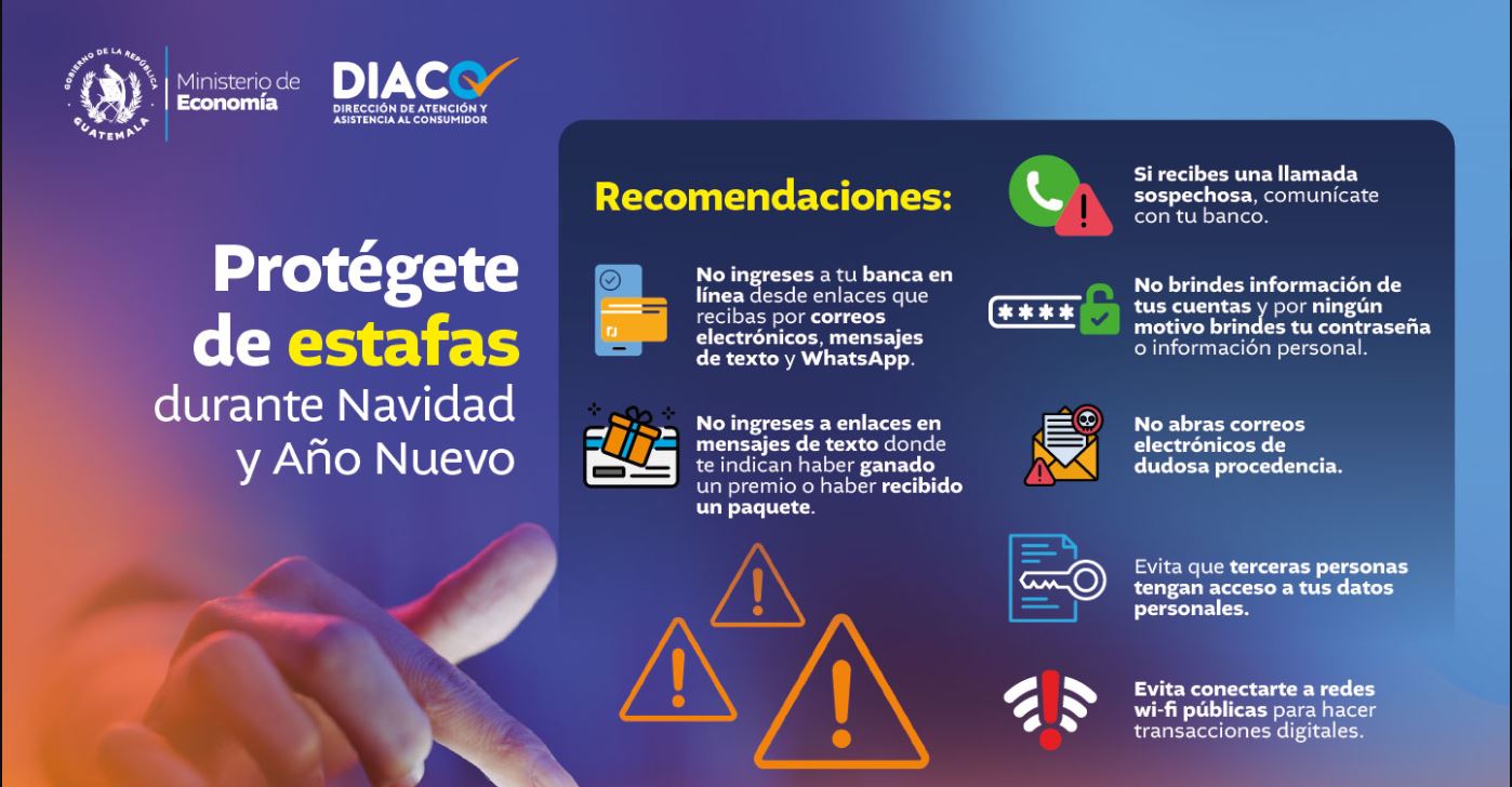 Diaco emite recomendaciones para evitar estafas durante fin de año