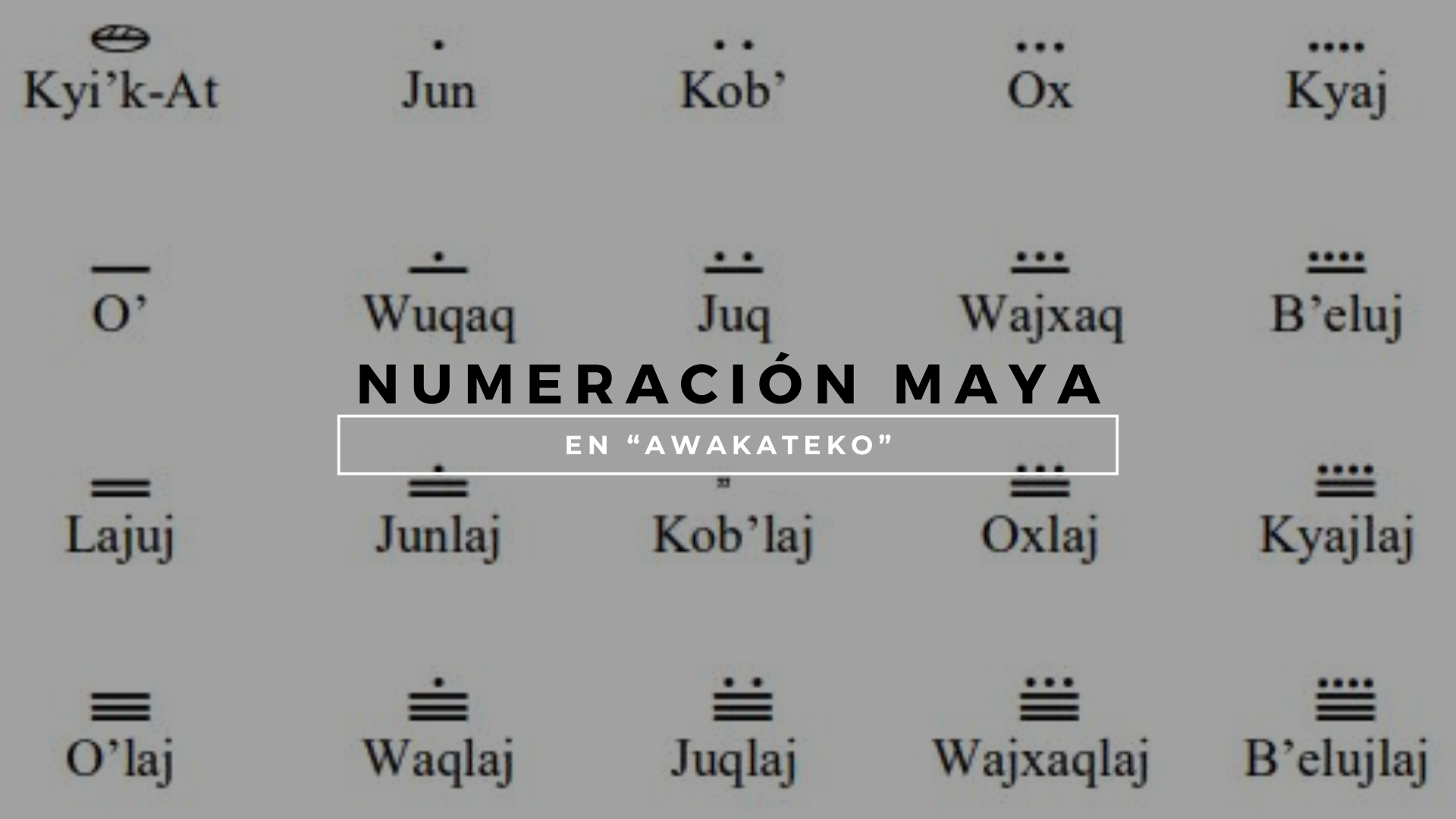 Numeración maya en "awakateko". / Arte: AGN.