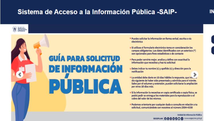 Segeplan renueva el portal de acceso a información pública