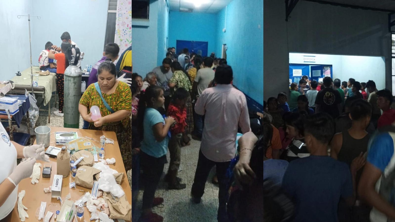 Instituciones y vecinos se movilizan por la emergencia de Santa María Cahabón. / Fotos: Conred.