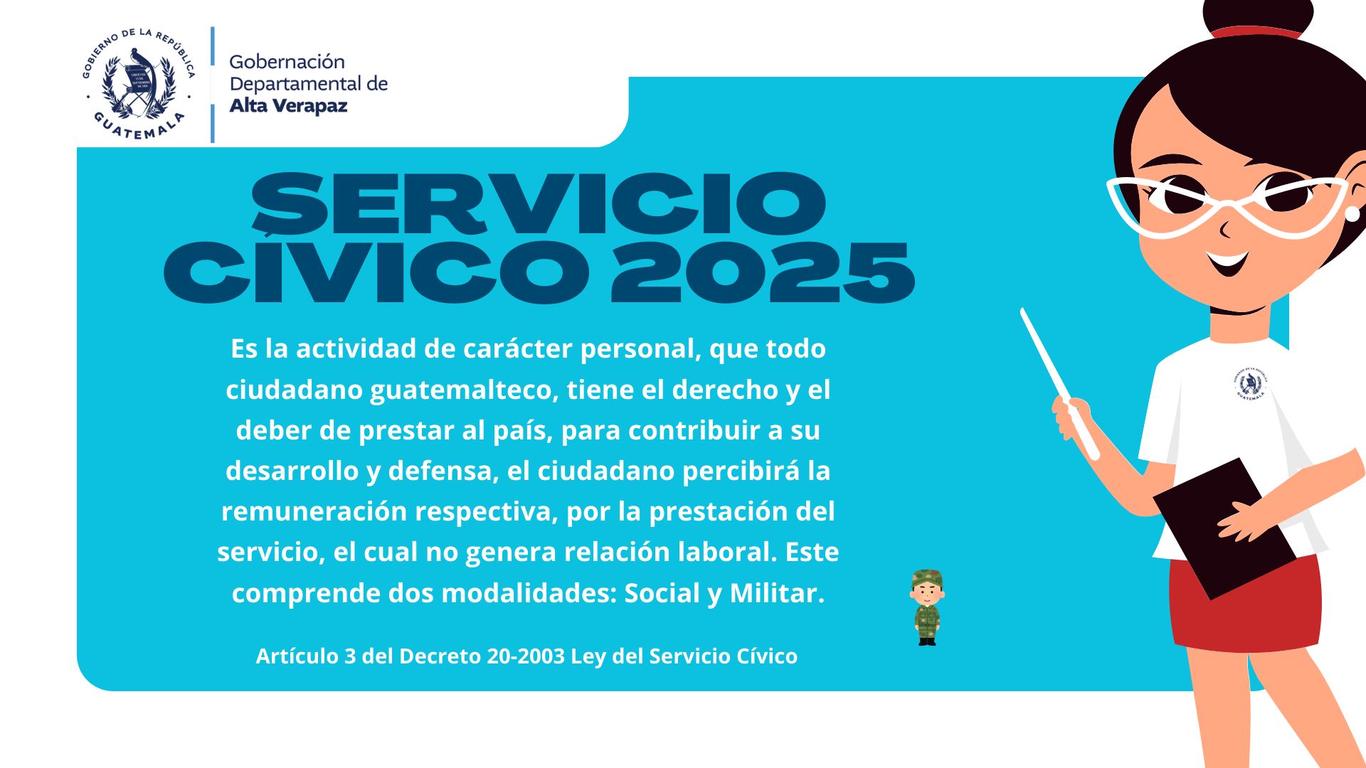 Detalles para ser parte del servicio cívico 2025 en Alta Verapaz