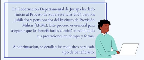 Proceso de supervivencias para jubilados y pensionados del IPM en Jutiapa